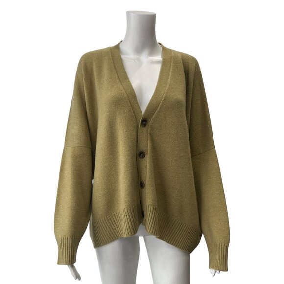 $1090 NWT eskandar Hay Beige Knit Cashmere Cardigan Sweater size one size - Picture 1 of 7